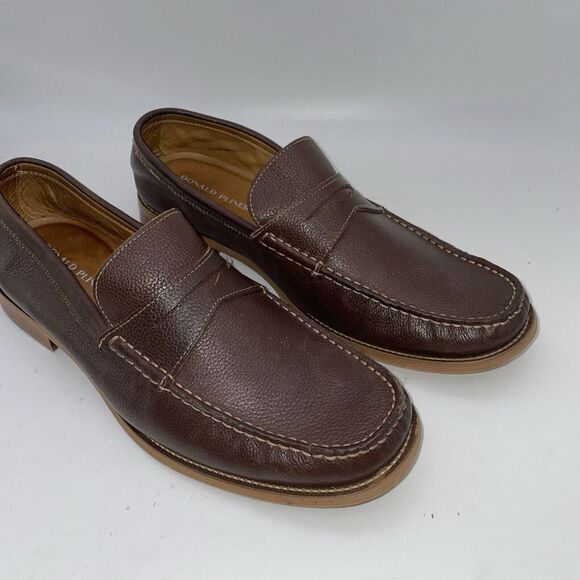 Donald Pliners Men's Brown Pebble Grain Penny loafers‎ size 10